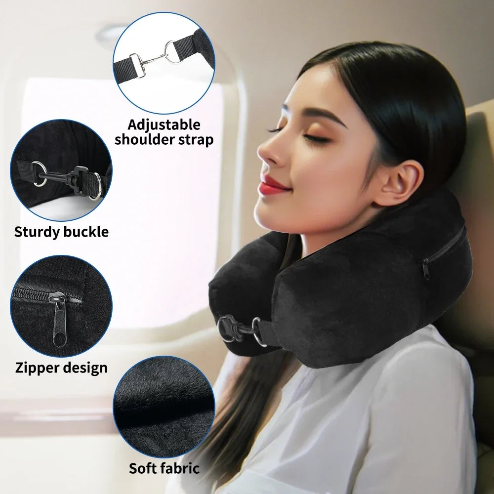 U-Shaped Travel Pillow, Refillable with Clothes And Daily Essentials, Essentials Car And Plane Trips,Travel Essentials