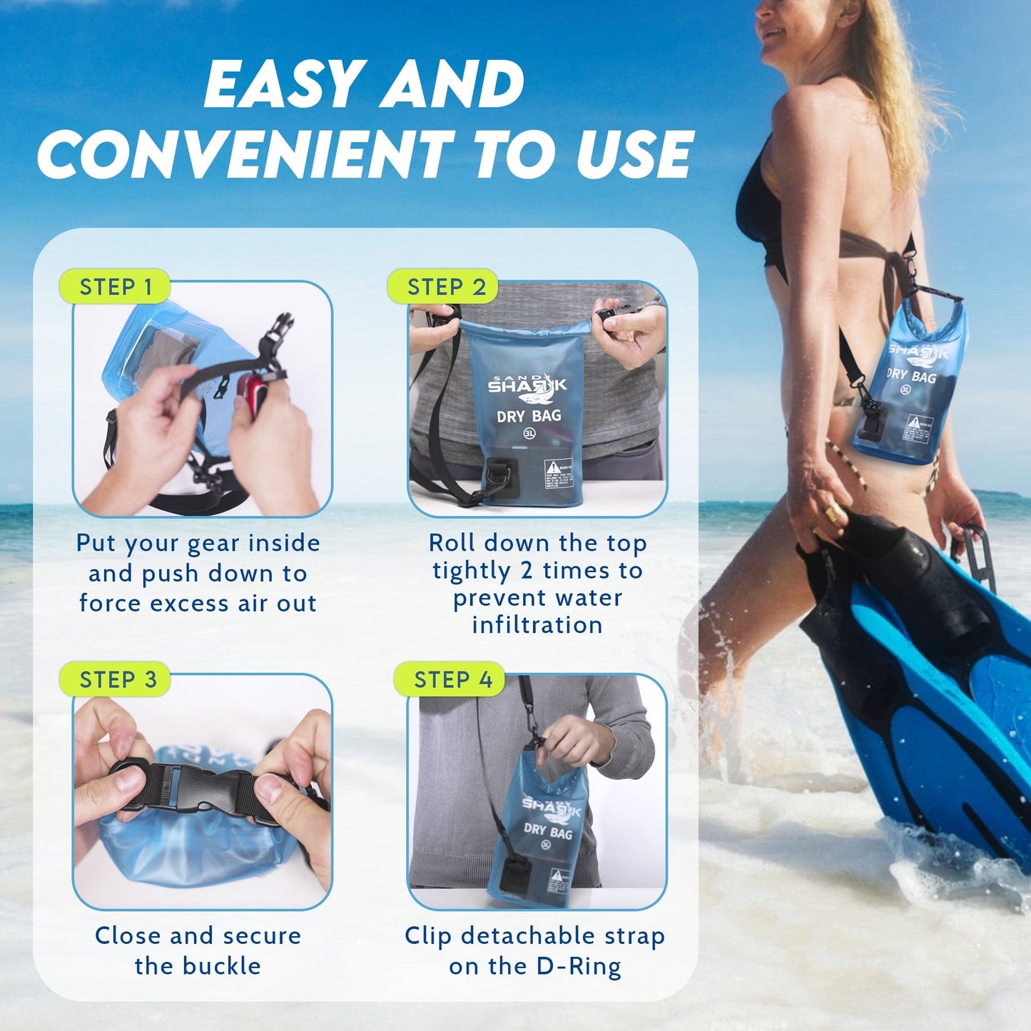 3L Waterproof Dry Bag – With Phone Case Inside